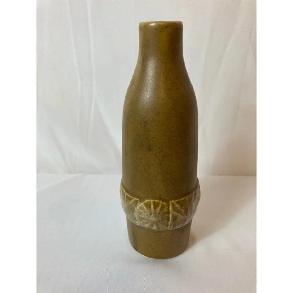 Vintage McCoy 1954 Mid Century Modern Pottery Ceramic‎ Bottle Vase Brown 8